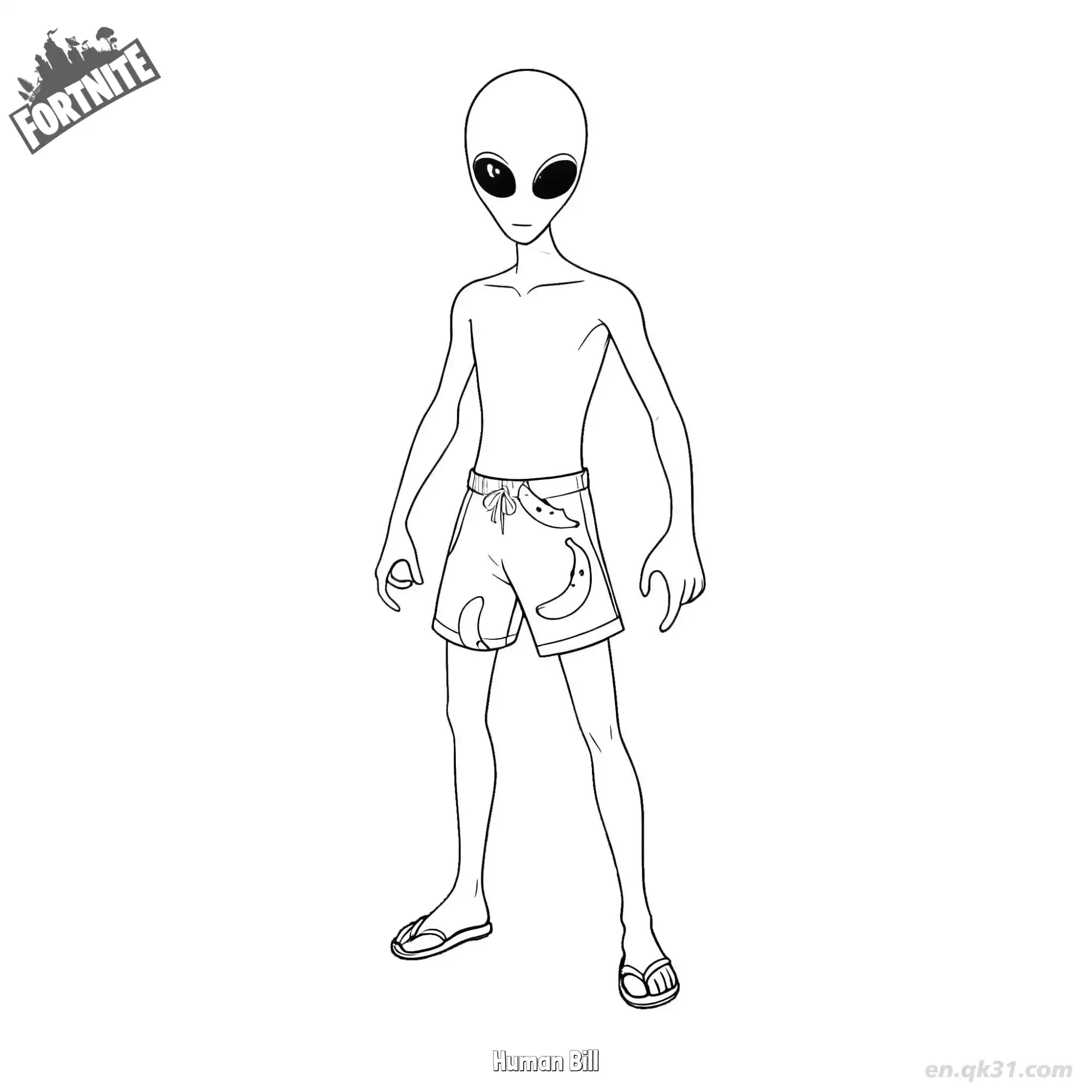 人类比尔 02简笔画 素描 涂鸦 - 免费可打印堡垒之夜 下载PDF简笔画涂色画 – 为儿童和成人提供的免费可打印简笔画涂色画